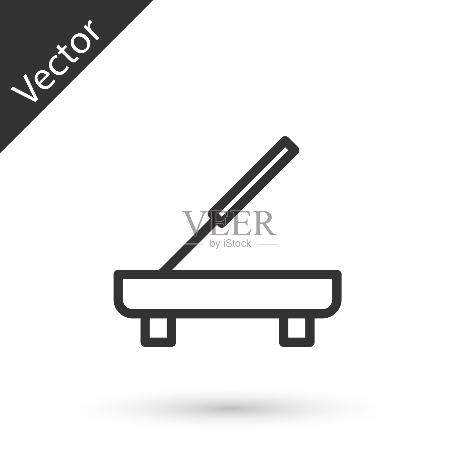 灰色线条有香味的spa棒在木架子上的图标插画图片素材