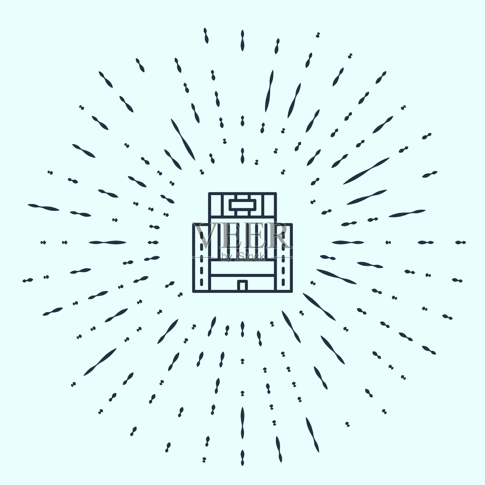 黑线酒店乌克兰建筑图标孤立插画图片素材