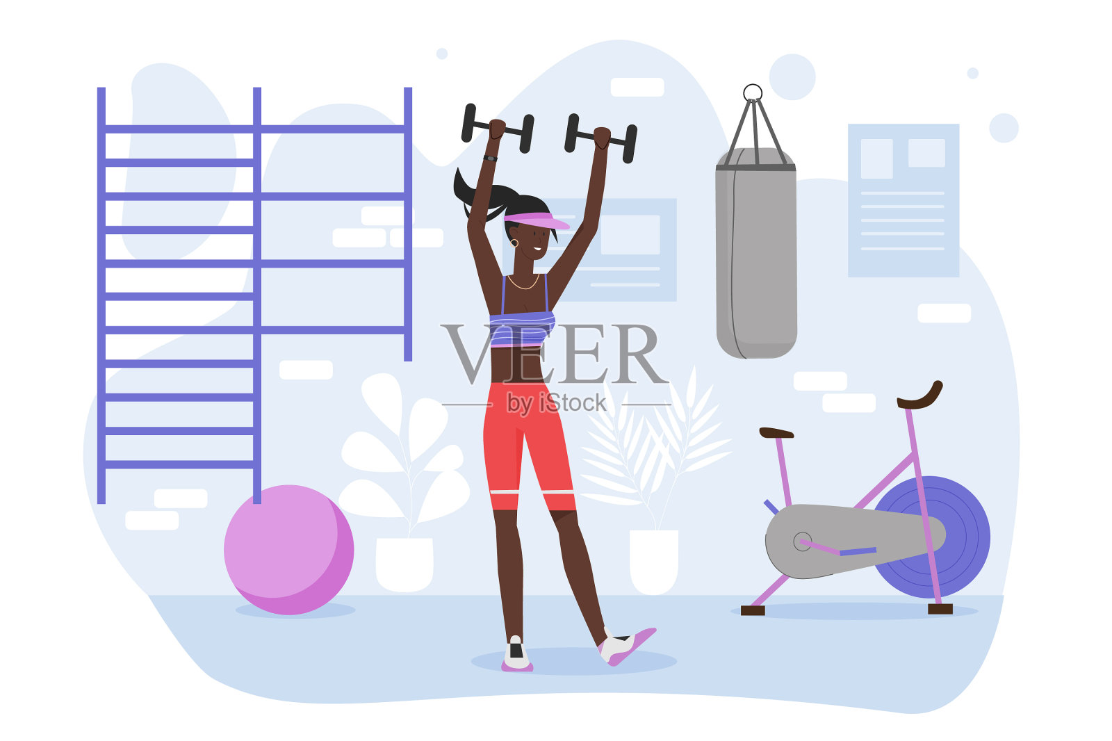 健身健身在健身房室内训练用设计元素图片