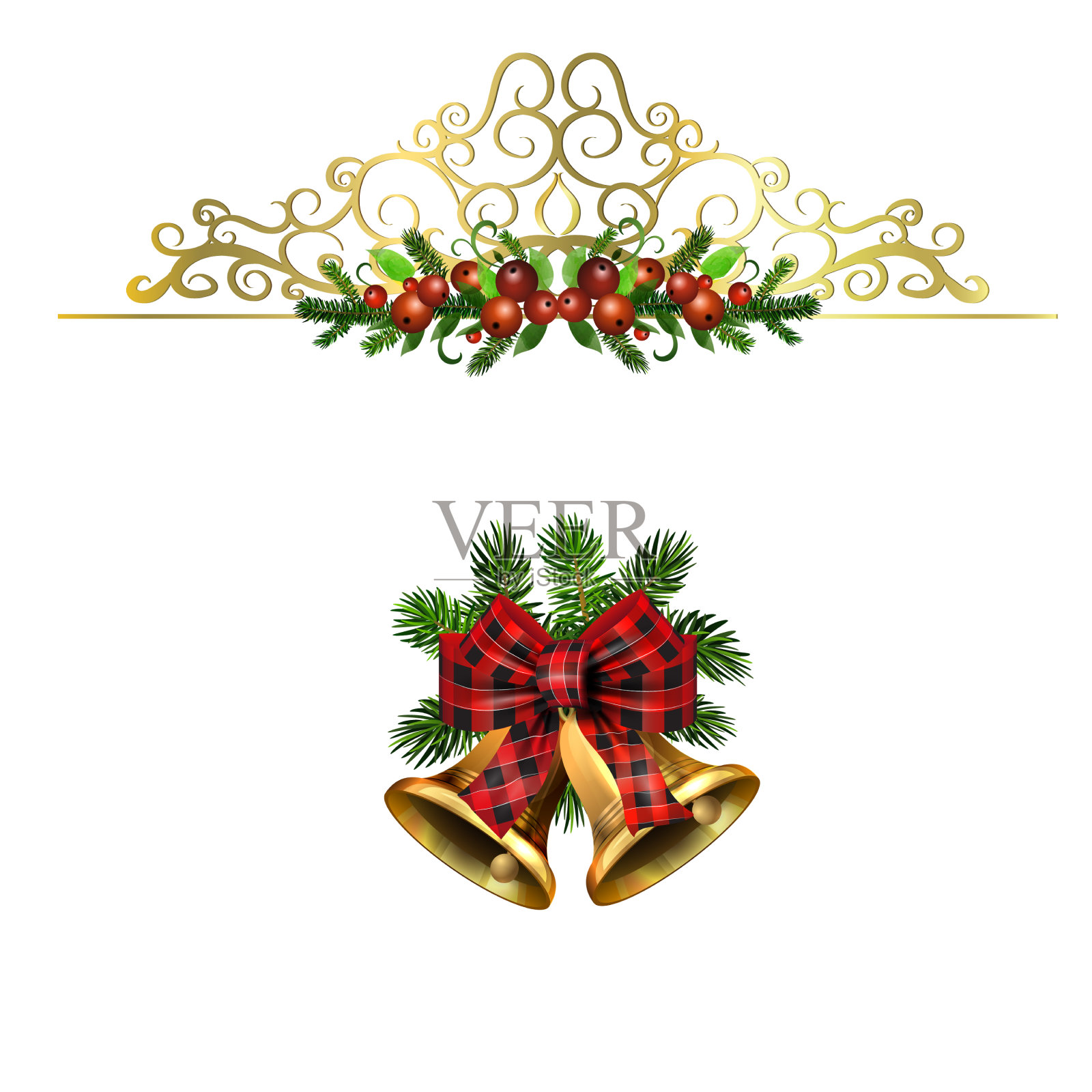 圣诞冬青早午餐装饰设计元素图片