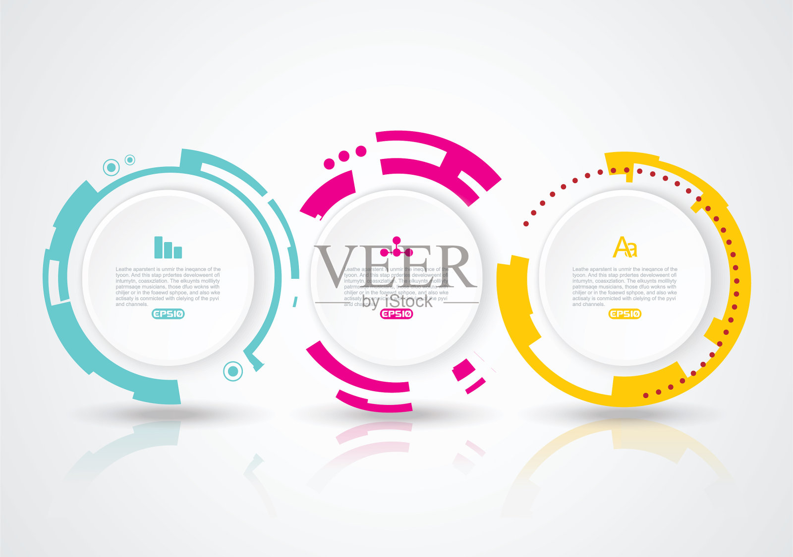 使用选项模板抽象圆形信息图插画图片素材