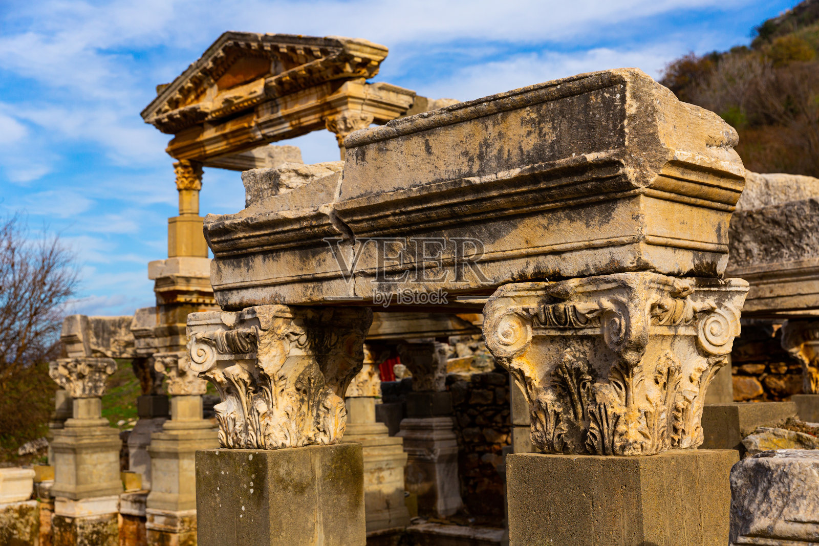 nypheum Traiani在以弗所照片摄影图片