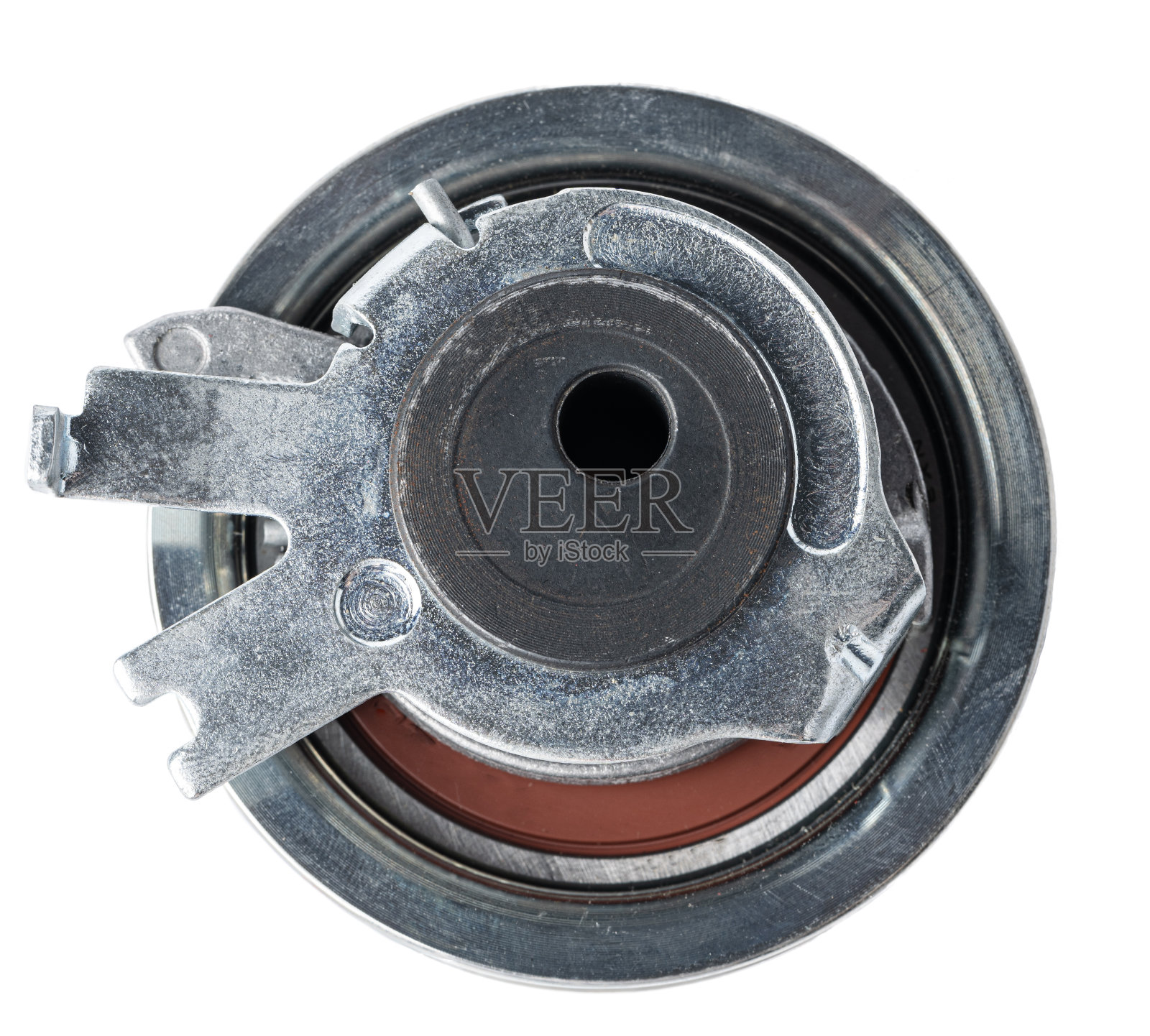 新型汽车张力辊隔离在白色背景上。照片摄影图片