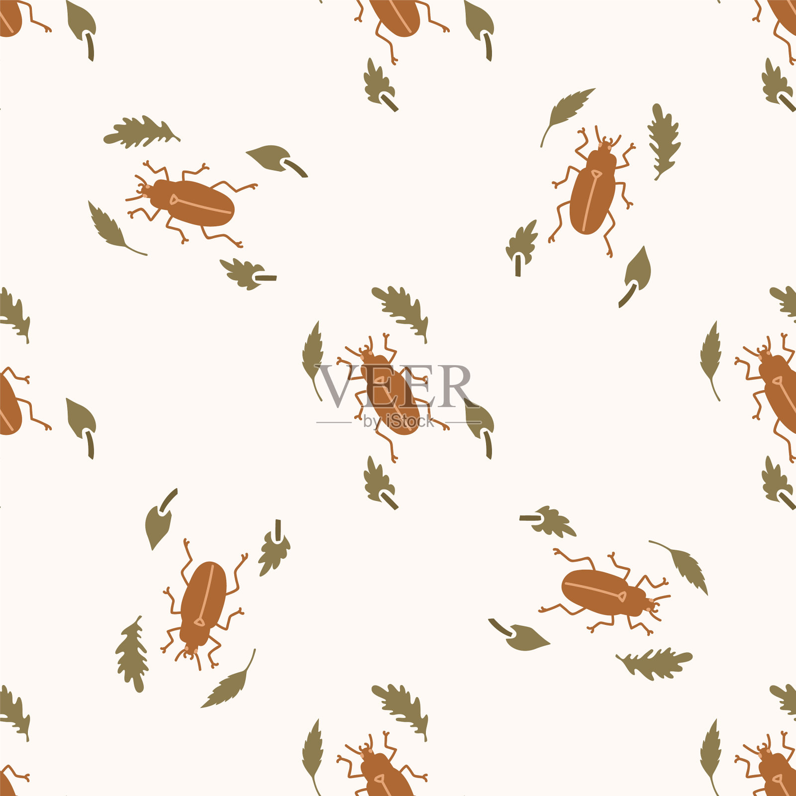 无缝隙背景甲虫昆虫性别中性插画图片素材