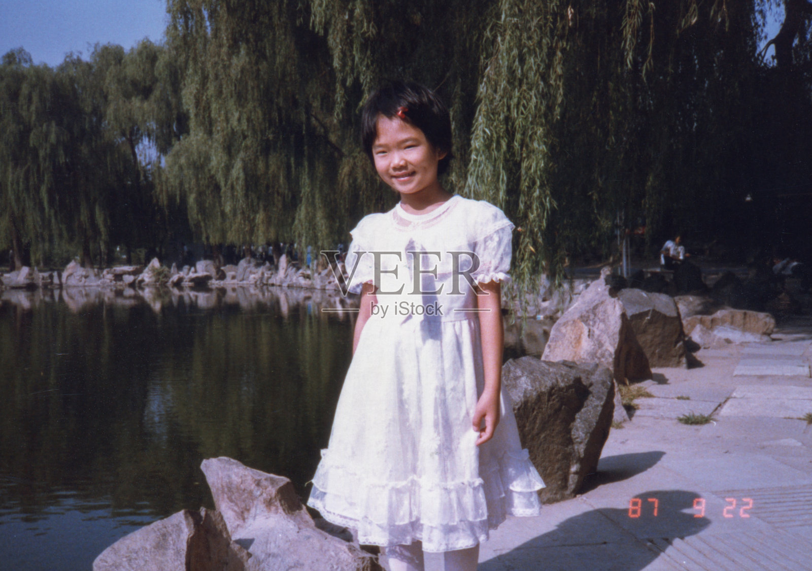 80年代中国小女孩真实生活老照片照片摄影图片