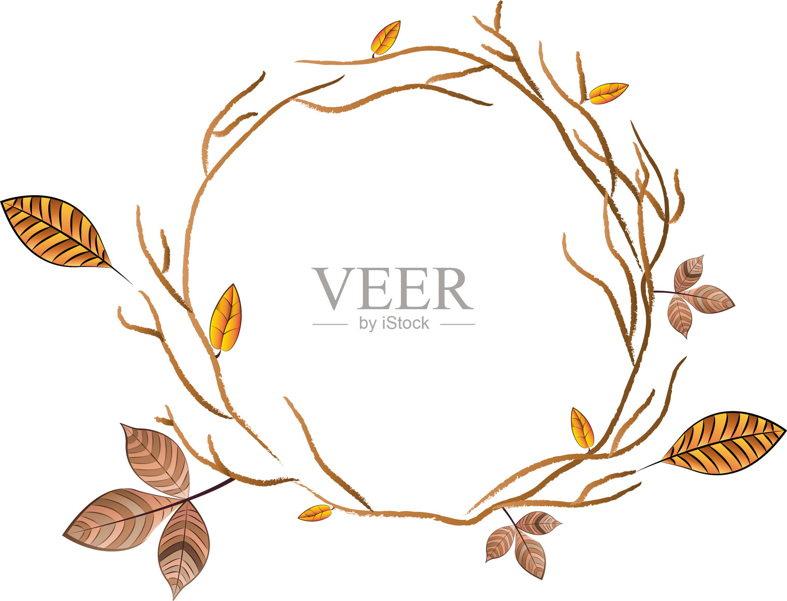 干燥的秋天的落叶设计元素图片