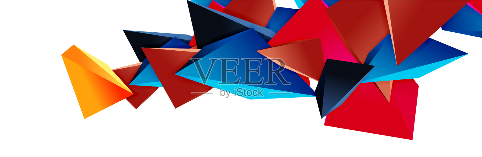 三角形镶嵌抽象背景三维三角形设计元素图片