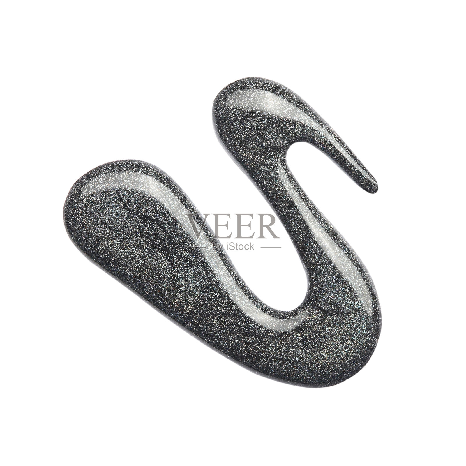 白色指甲油上有灰色指甲油的污点照片摄影图片