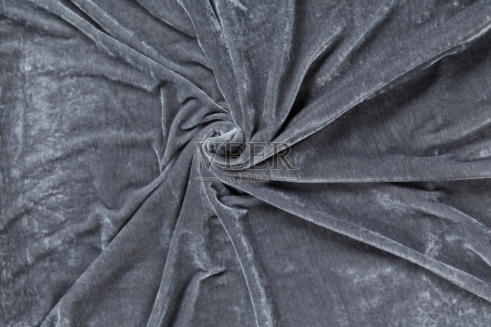 彩色的灰色纺织缎面织物,褶皱和波浪,突出和纹理照片摄影图片