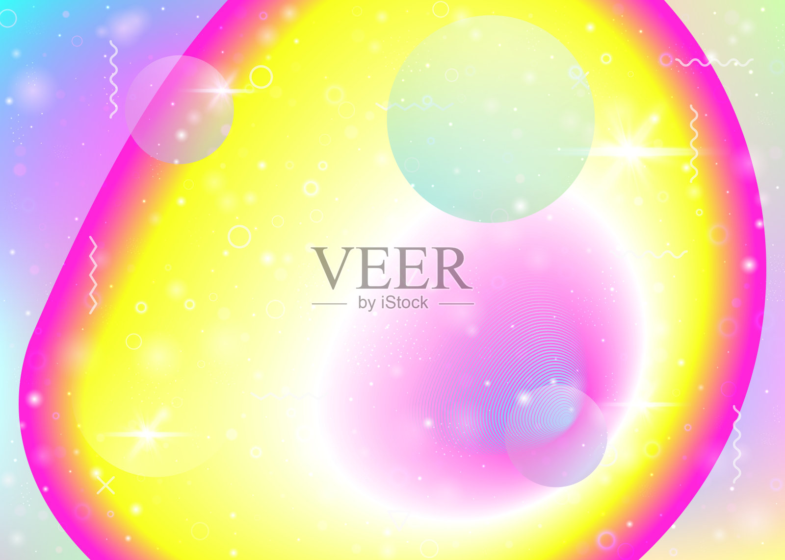 彩虹背景与鲜明的梯度。全息动态流体。宇宙全息图。插画图片素材