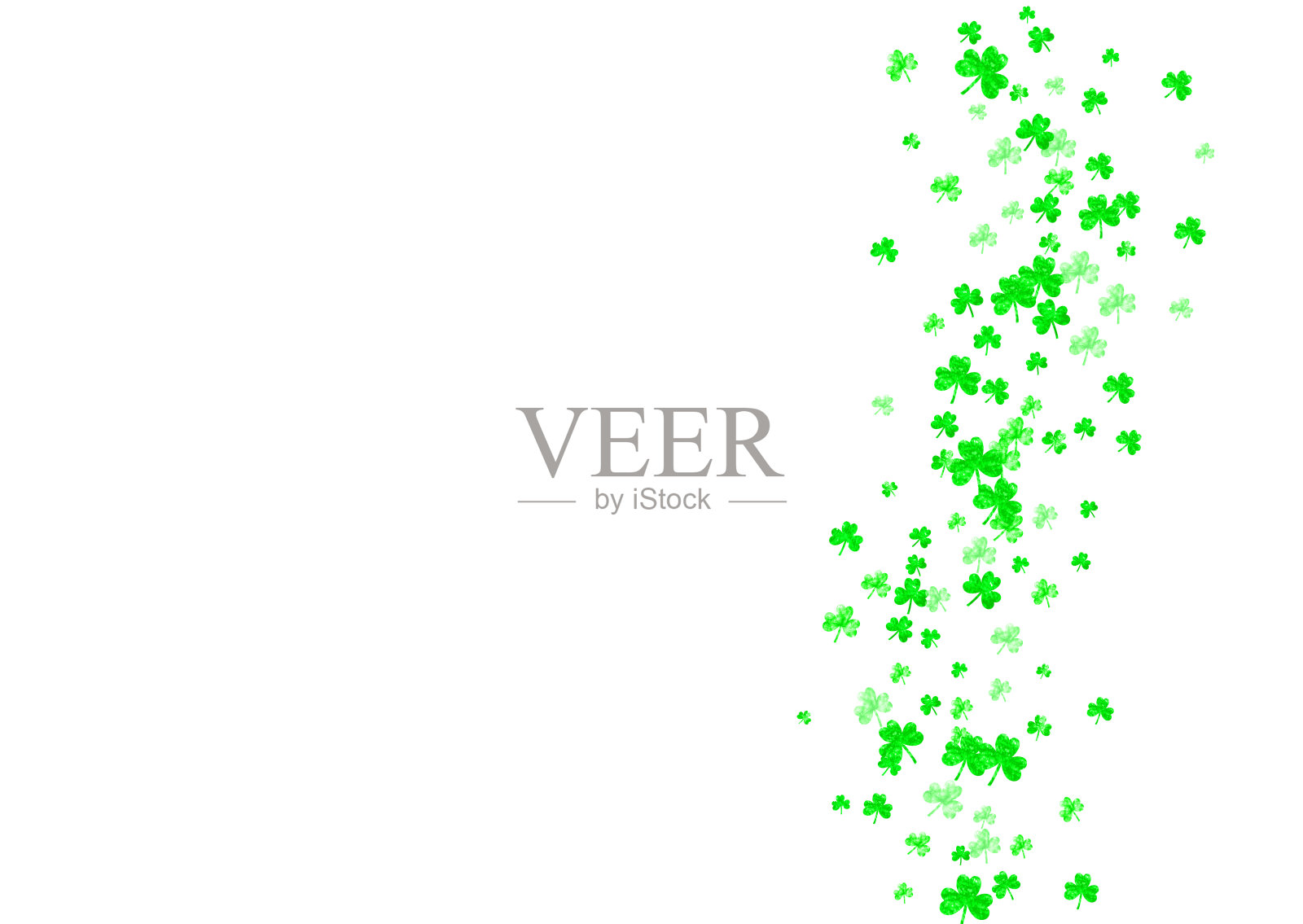 三叶草背景的圣帕特里克节。插画图片素材