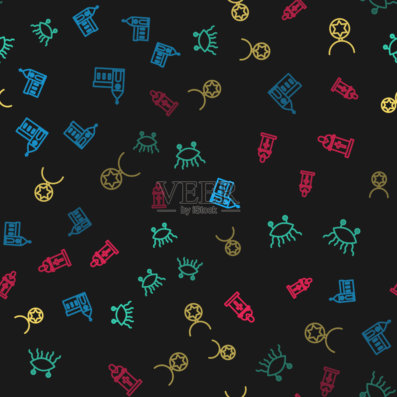 Set line教堂建筑的灶神星图标素材