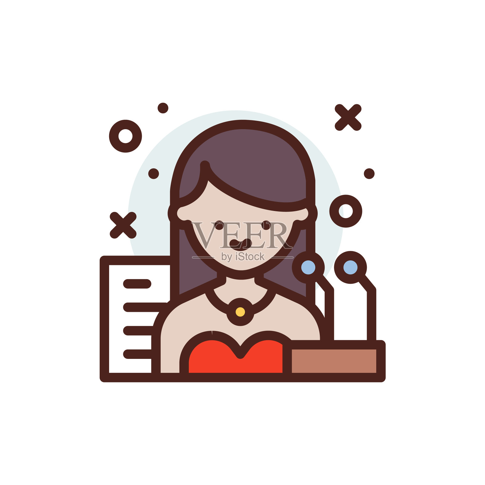 女性职业偶像孤立在白色设计元素图片