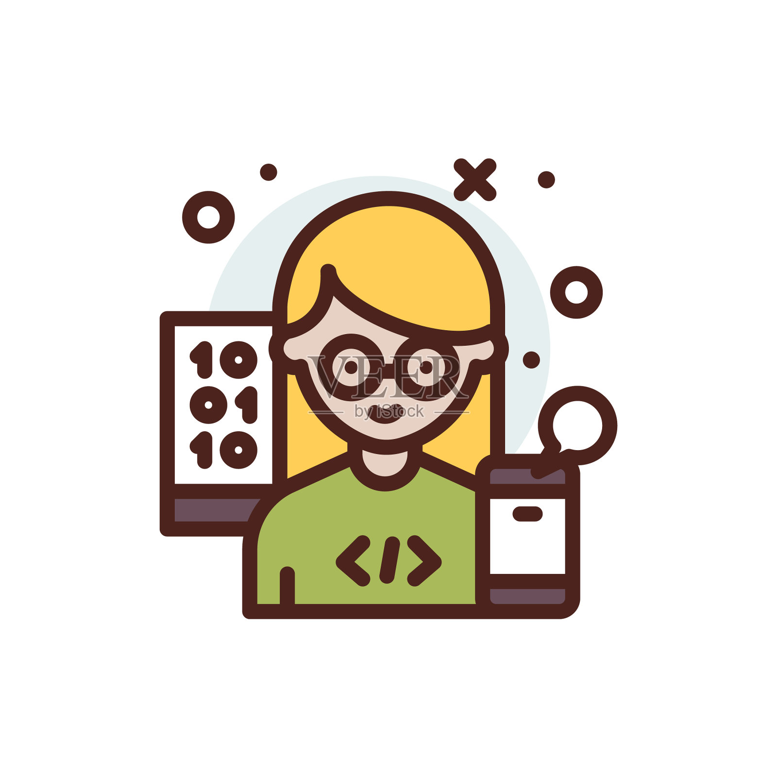 女性职业偶像孤立在白色设计元素图片