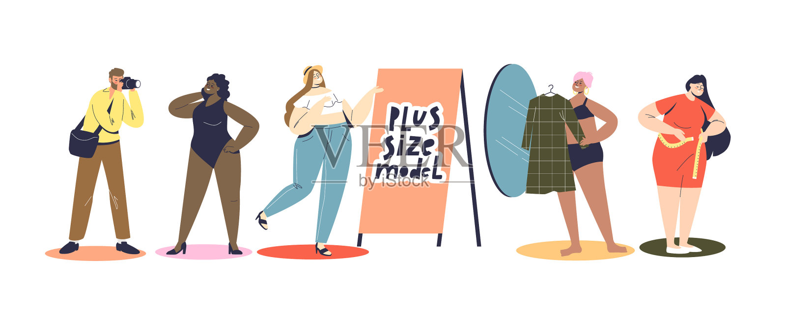 设置加尺寸模型与弯曲的数字工作设计元素图片