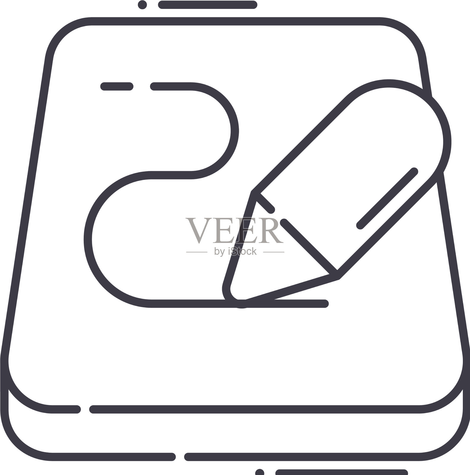 笔tablet设备图标线性隔离图标素材