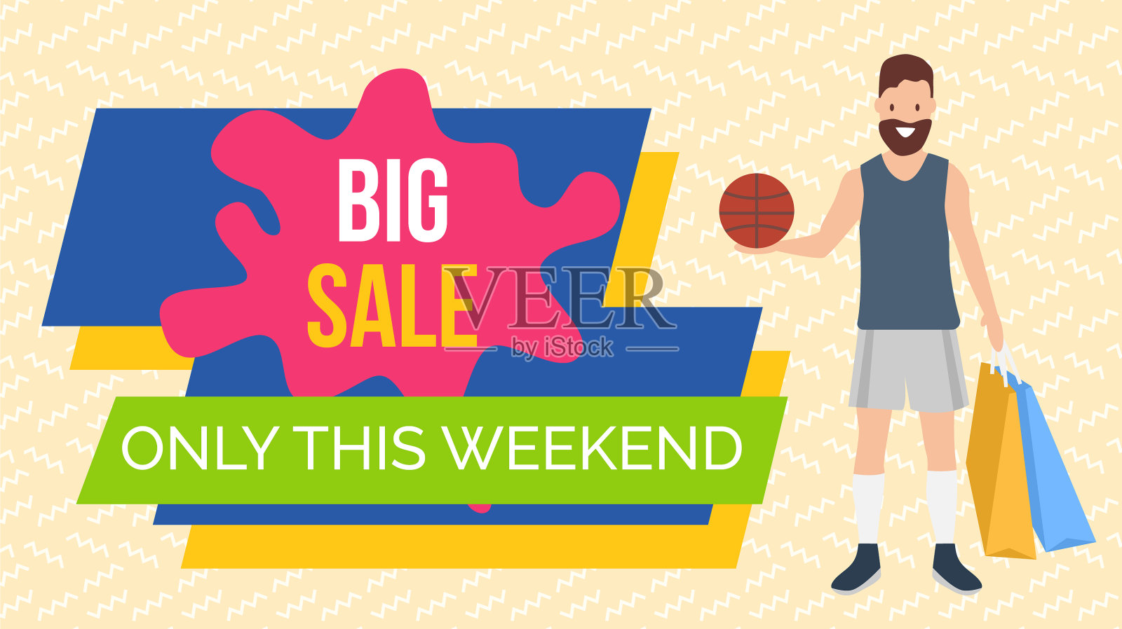 促销、打折、年轻购物者设计元素图片