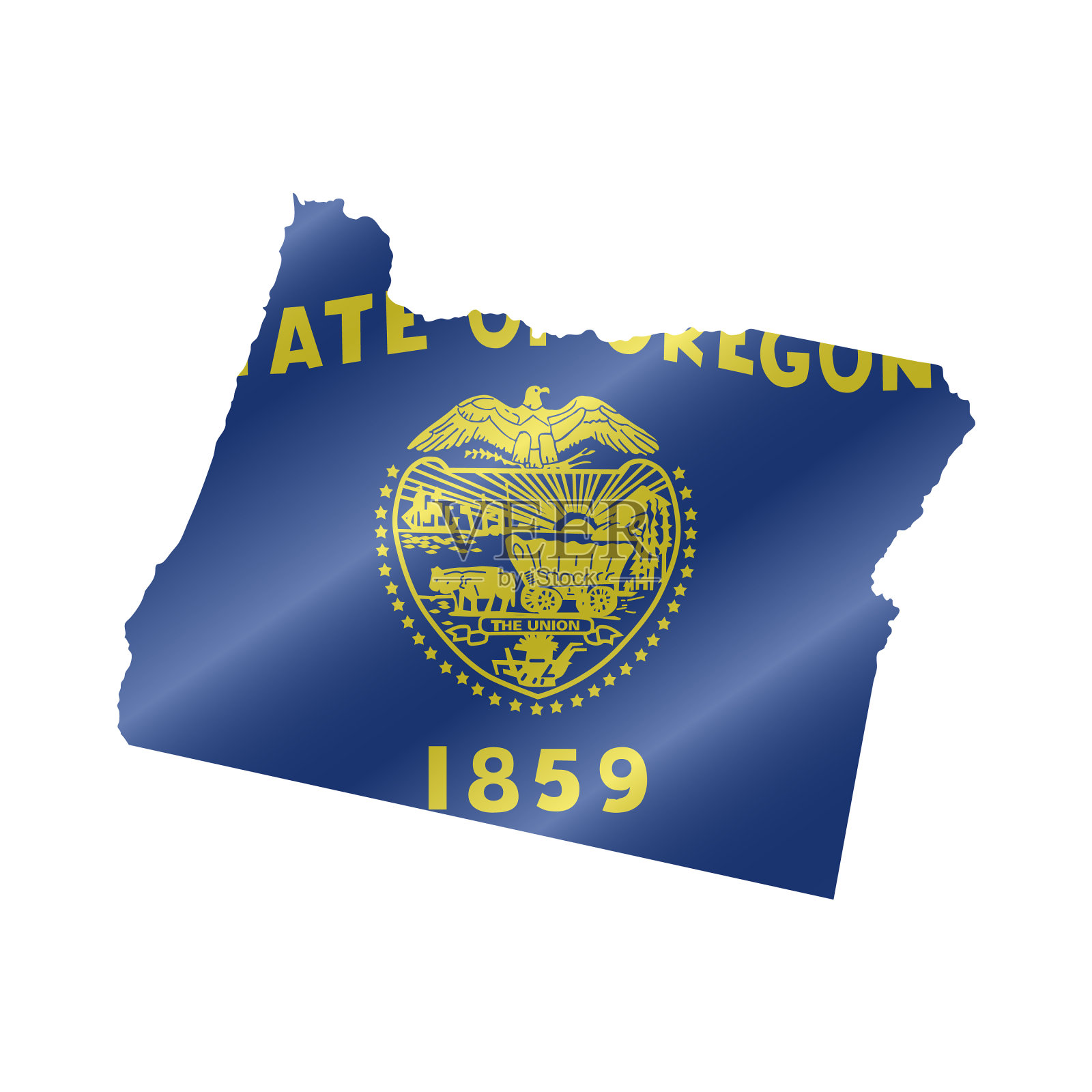 摇摆旗帜地图俄勒冈州设计元素图片