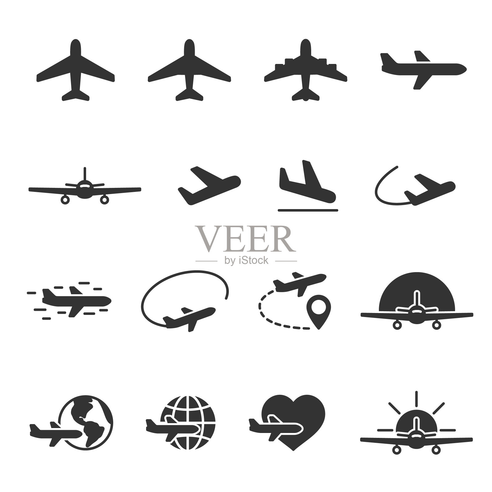 平面图标的向量图像集。图标素材