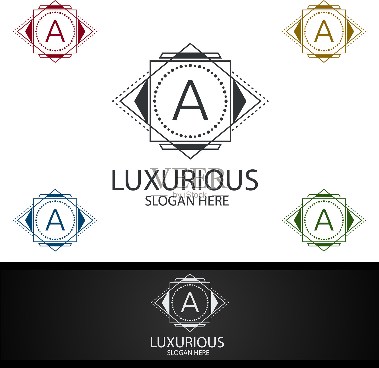 奢华的皇家标志为珠宝婚礼酒店插画图片素材