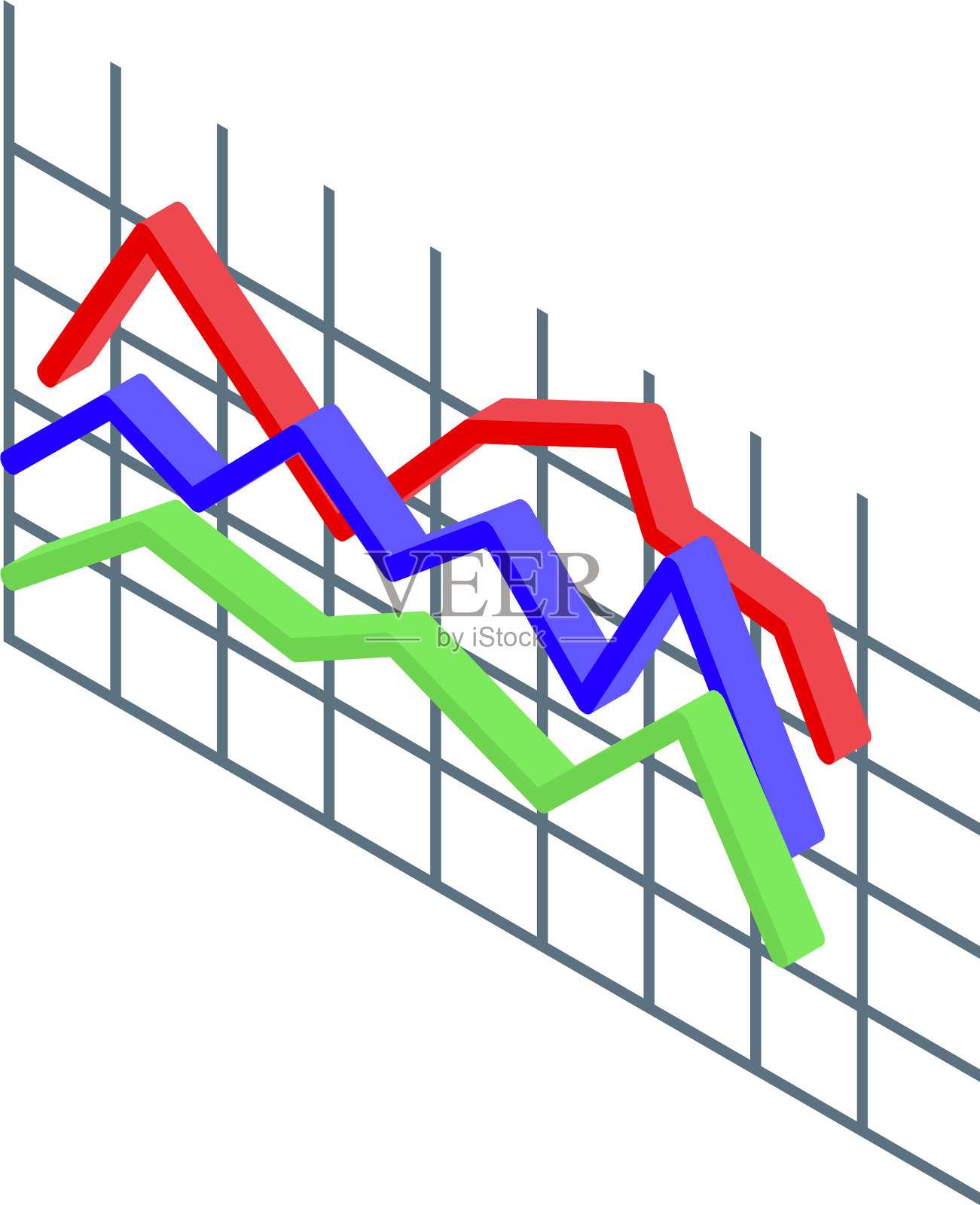 报告彩色图形图标等距样式插画图片素材