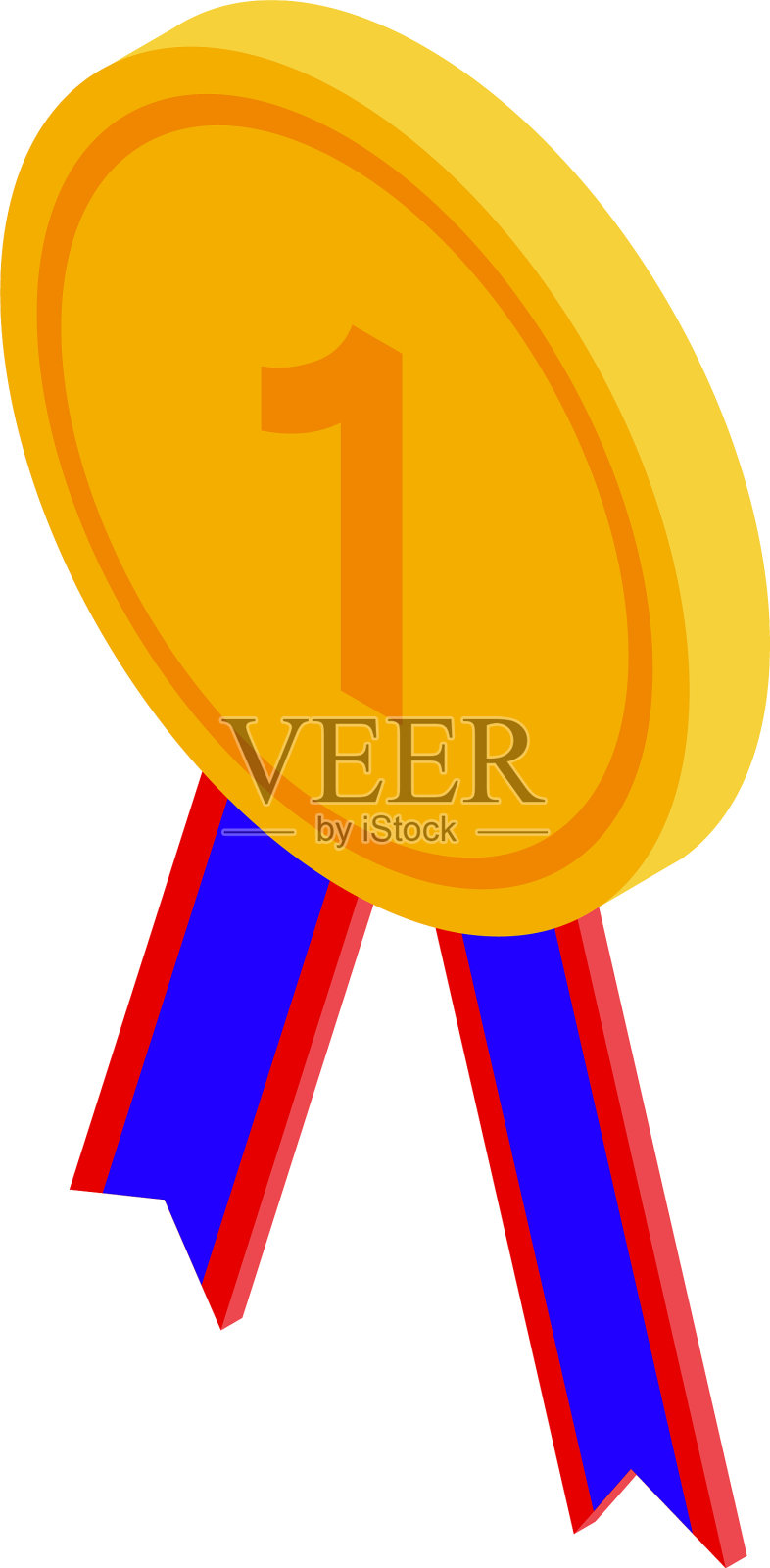 在线营销金牌图标等距风格插画图片素材