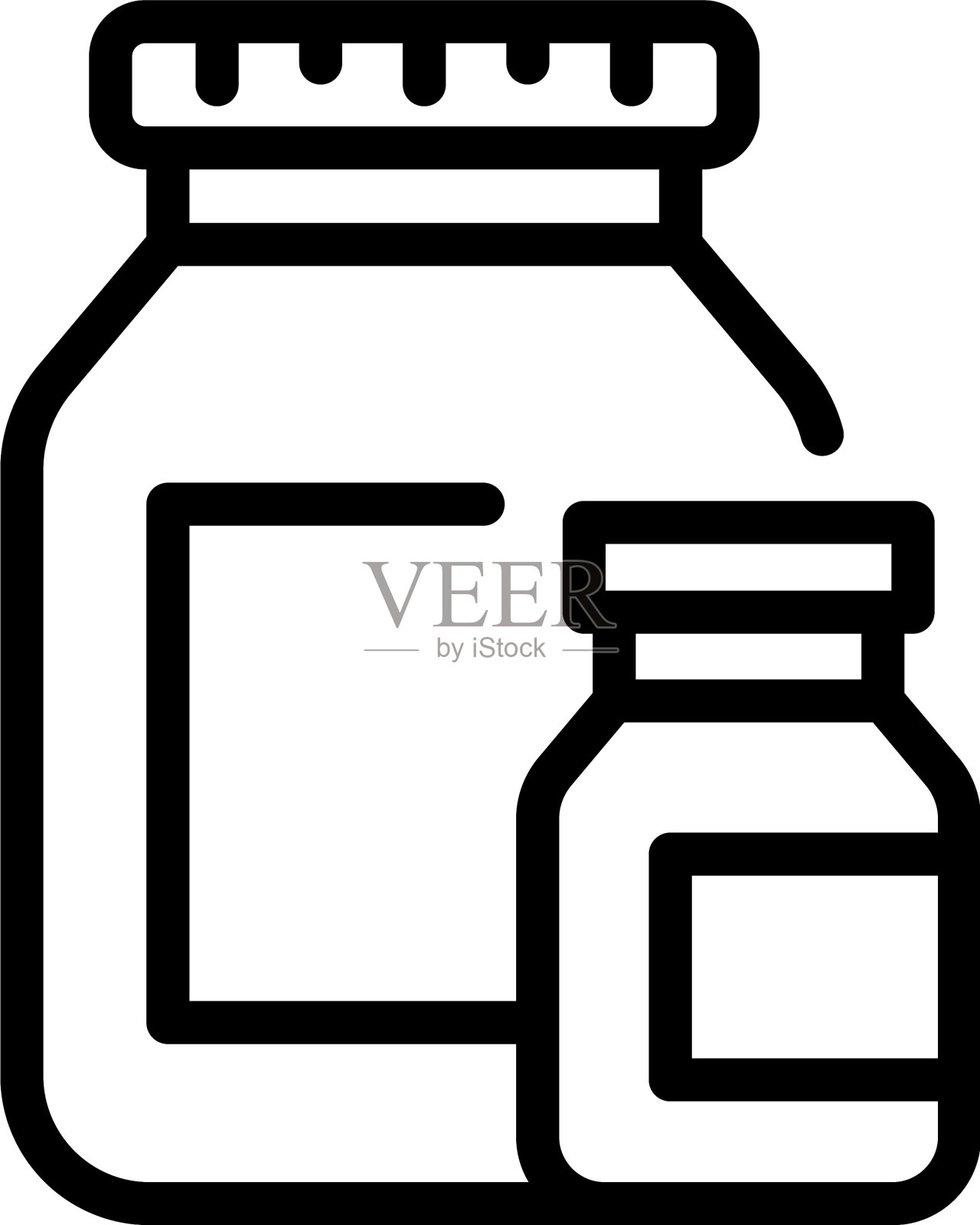 运动营养氨基酸罐图标轮廓风格插画图片素材