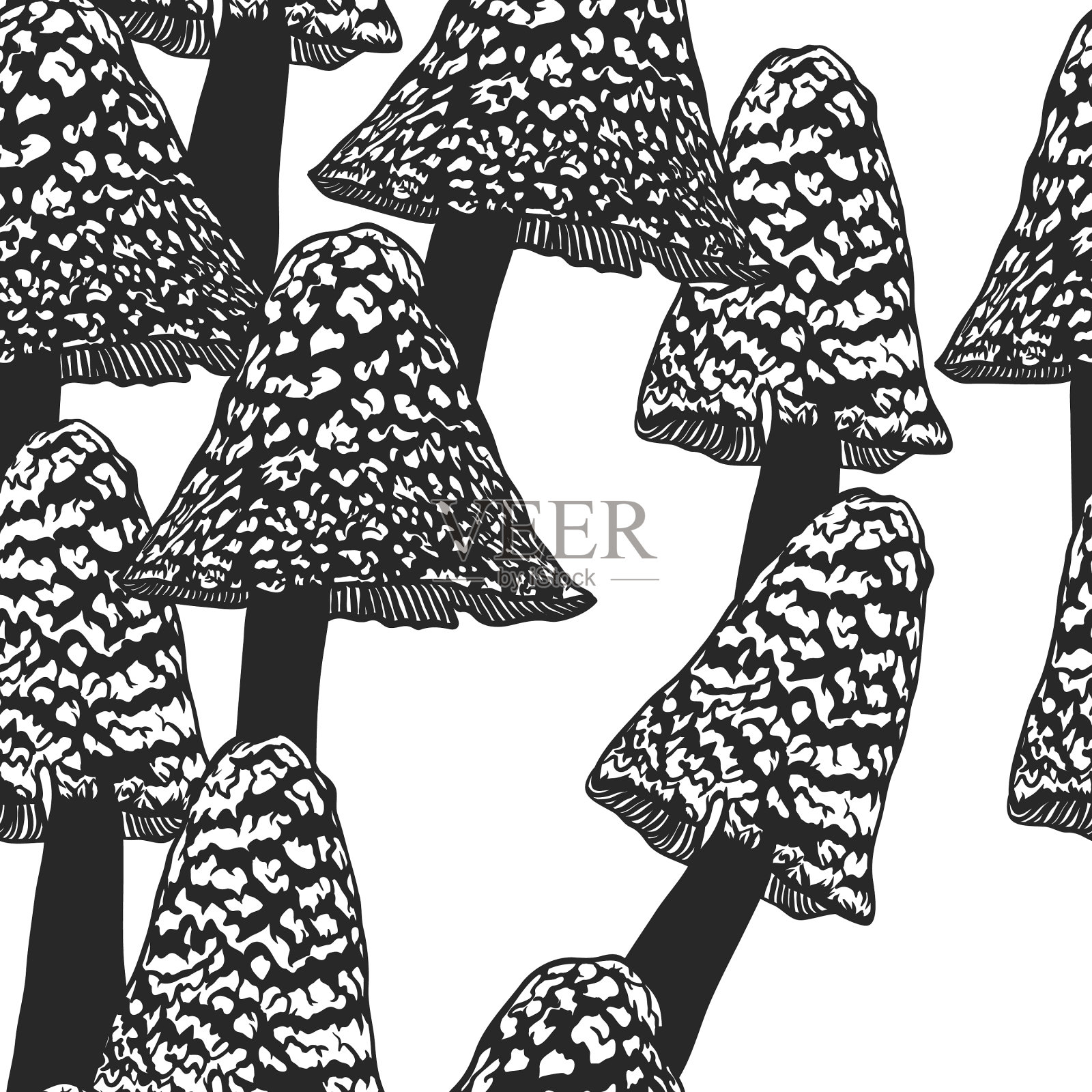 手绘图案无缝图案具有神秘色彩插画图片素材