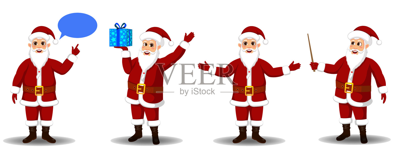 圣诞老人角色集图标素材