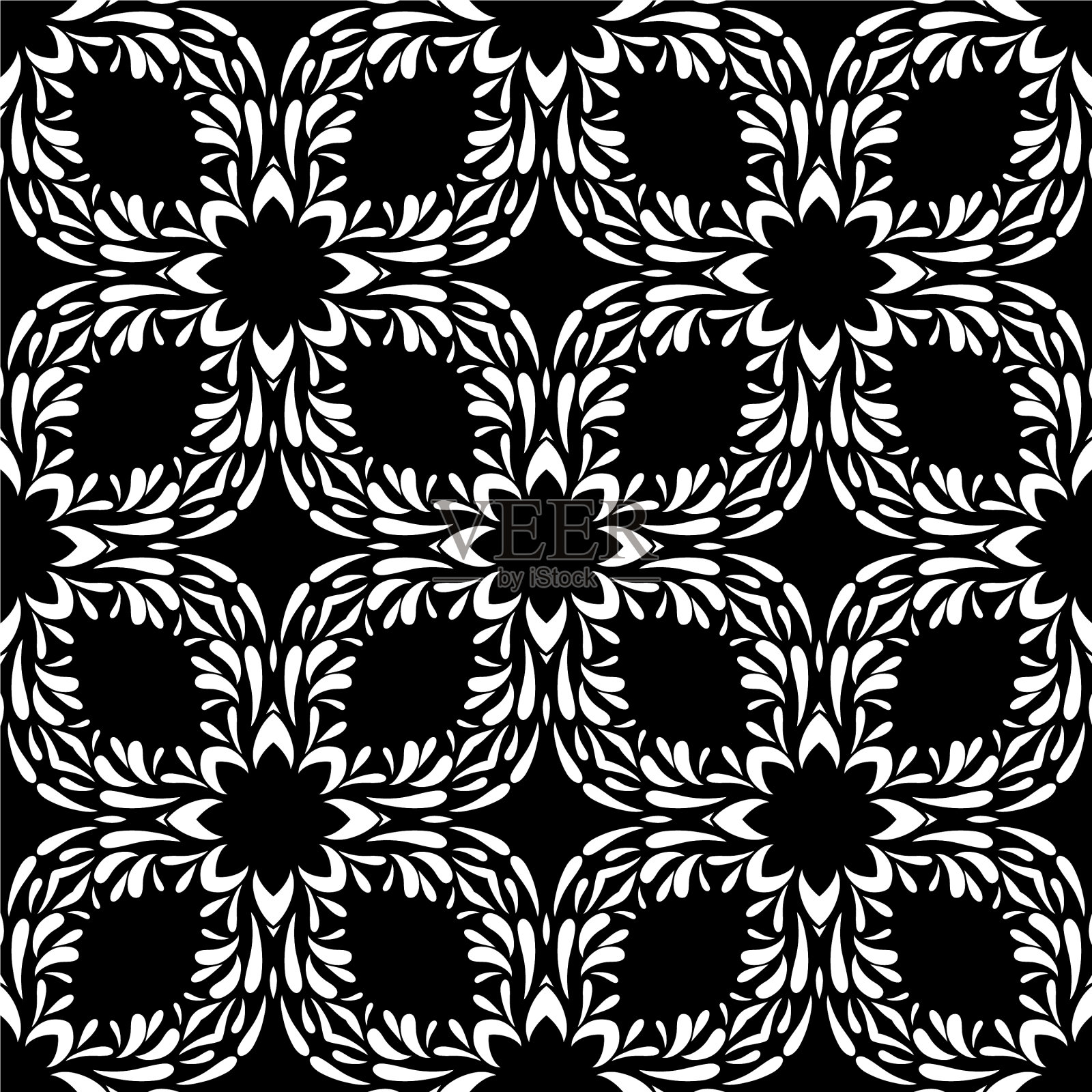 复古无缝花图案插画图片素材