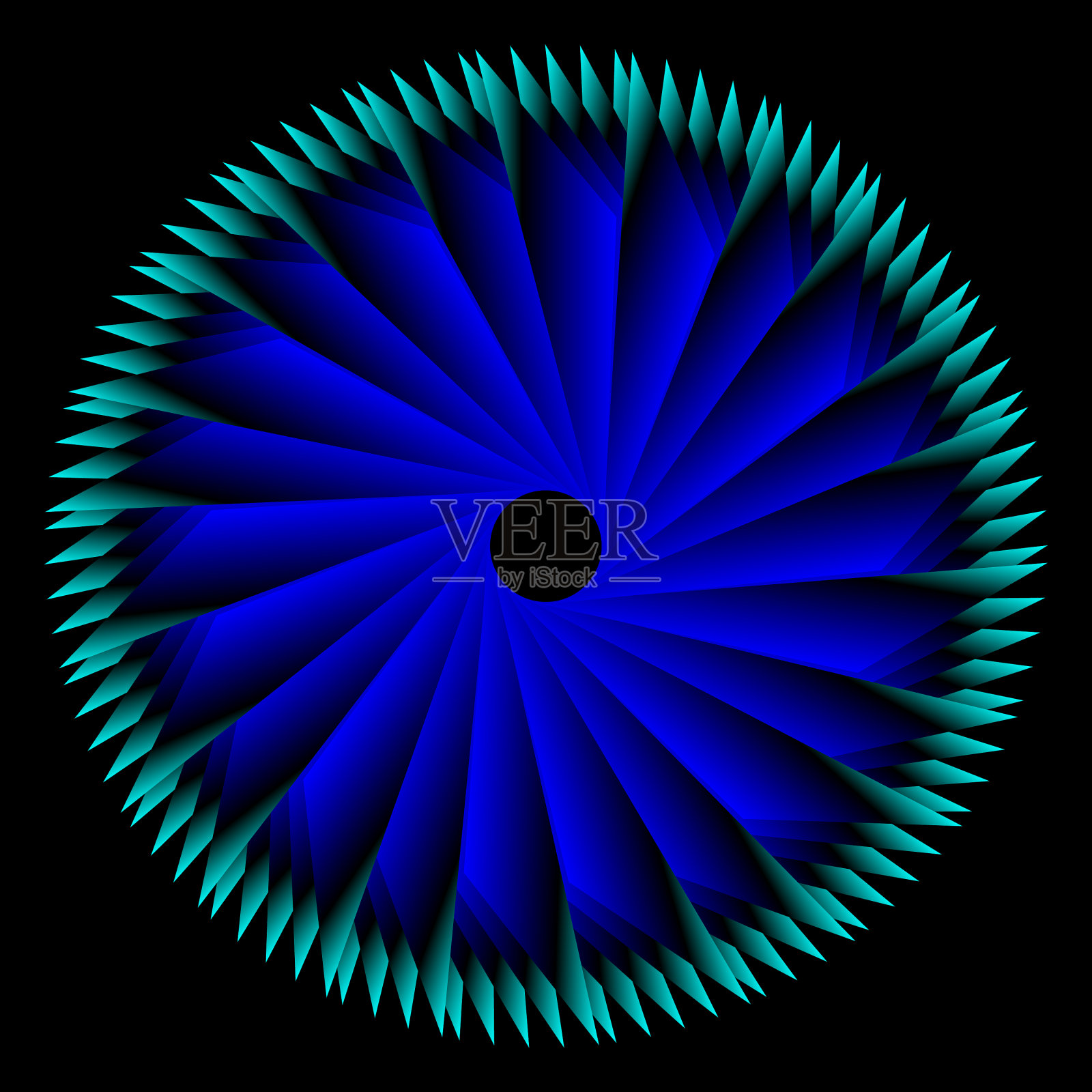 抽象几何圆创意点缀蓝色插画图片素材