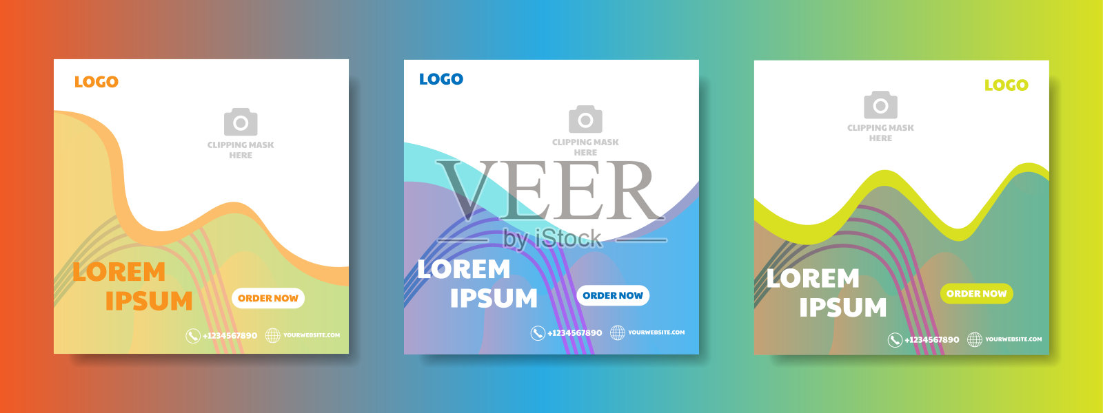 可编辑的社交媒体帖子模板。网页横幅和广告的框架设计设计模板素材