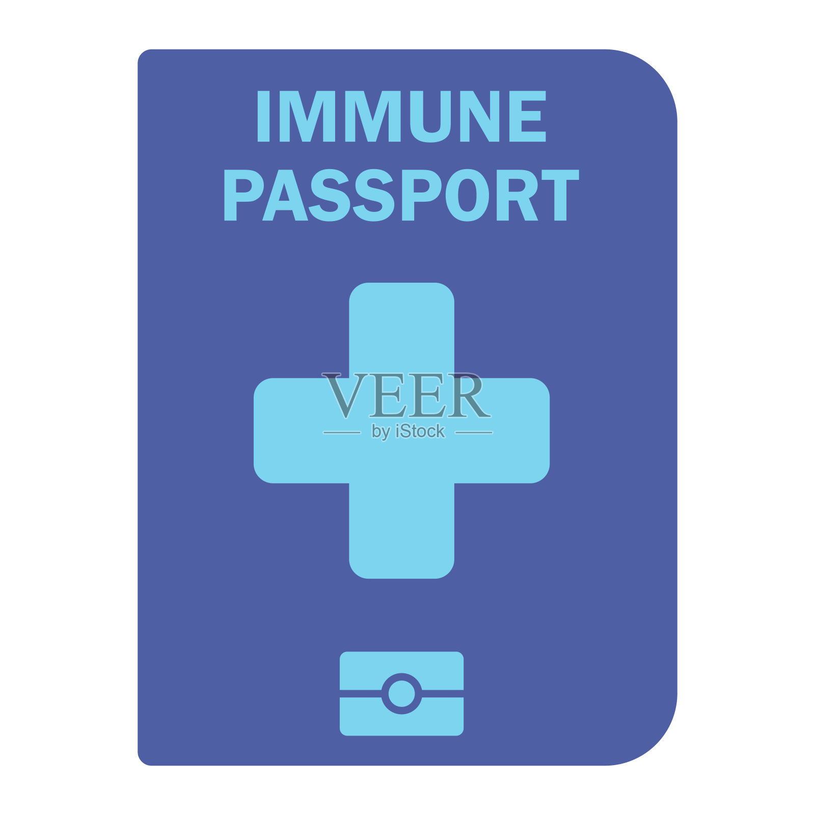 接种健康护照。免疫旅行护照。证明某人接种过Covid-19疫苗的纸质文件。抗冠状病毒免疫纸质文件插画图片素材