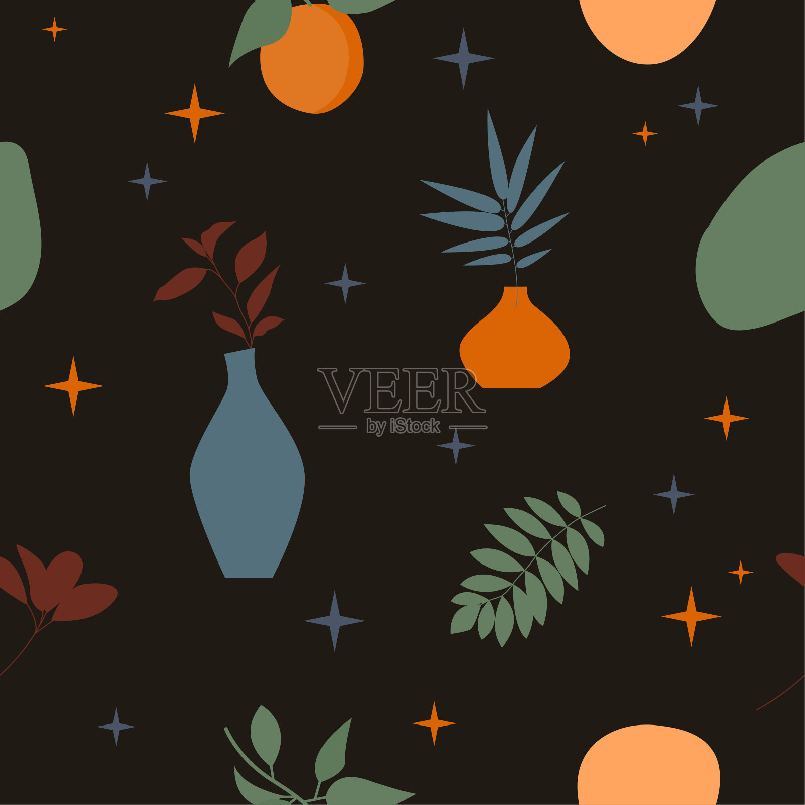 无缝模式的背景。适用于设计包装纸、墙纸、布料、童装等夏日图案。插画图片素材