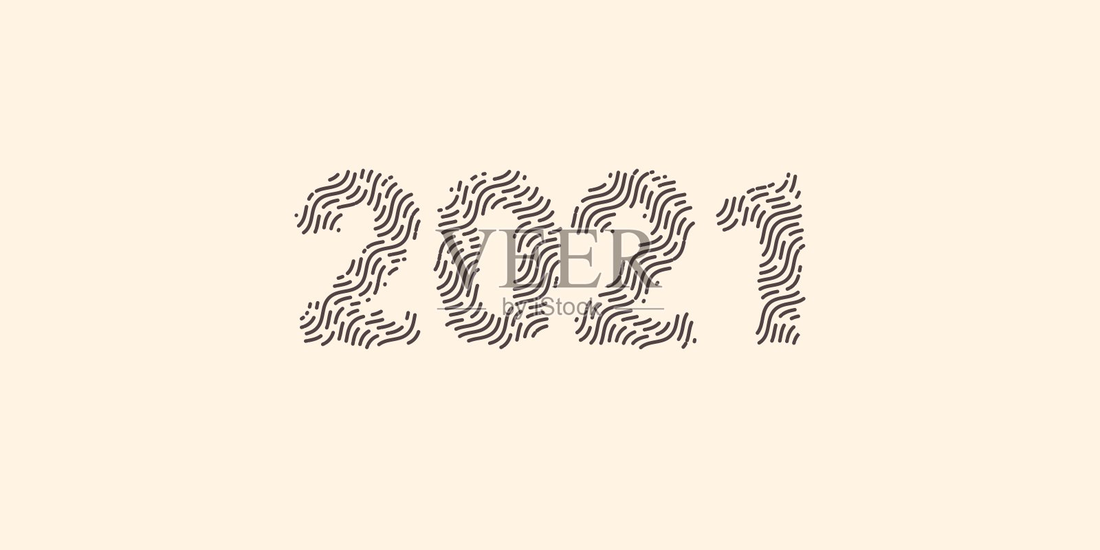 2021号设计模板。2021年新年快乐的象征。矢量插图。孤立在白色背景上。插画图片素材