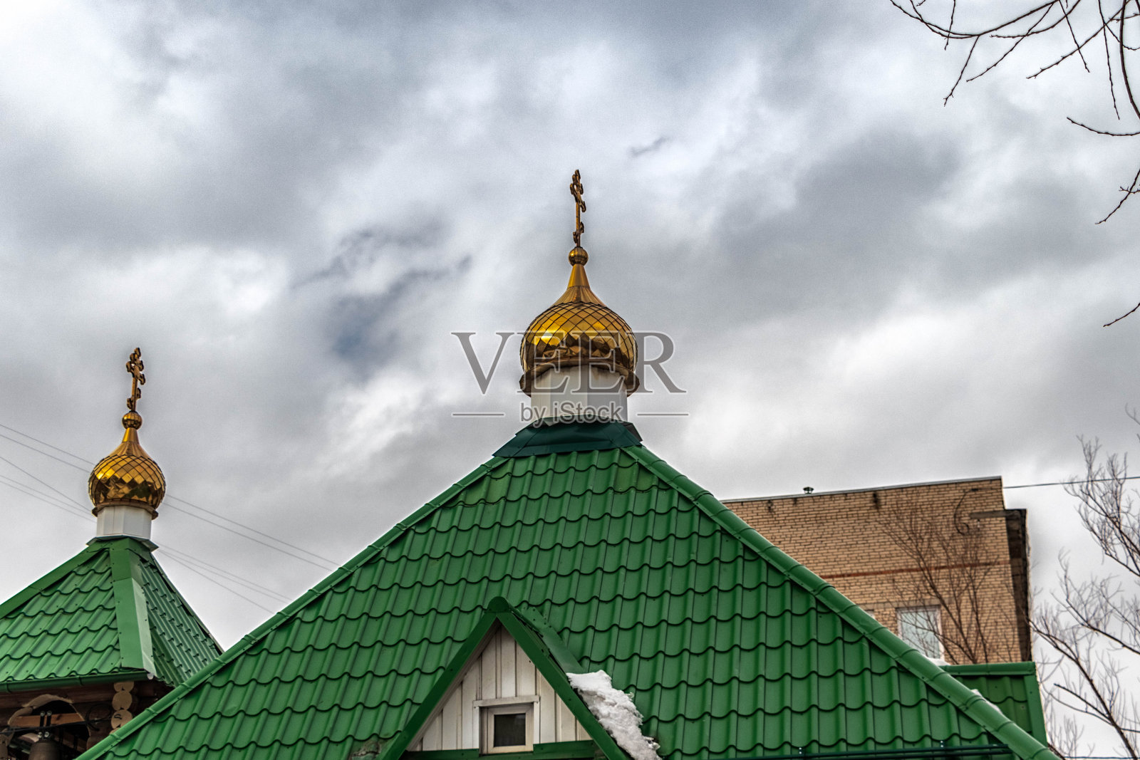 神庙的圆顶是为了纪念圣母和皇后的形象而建的。照片摄影图片