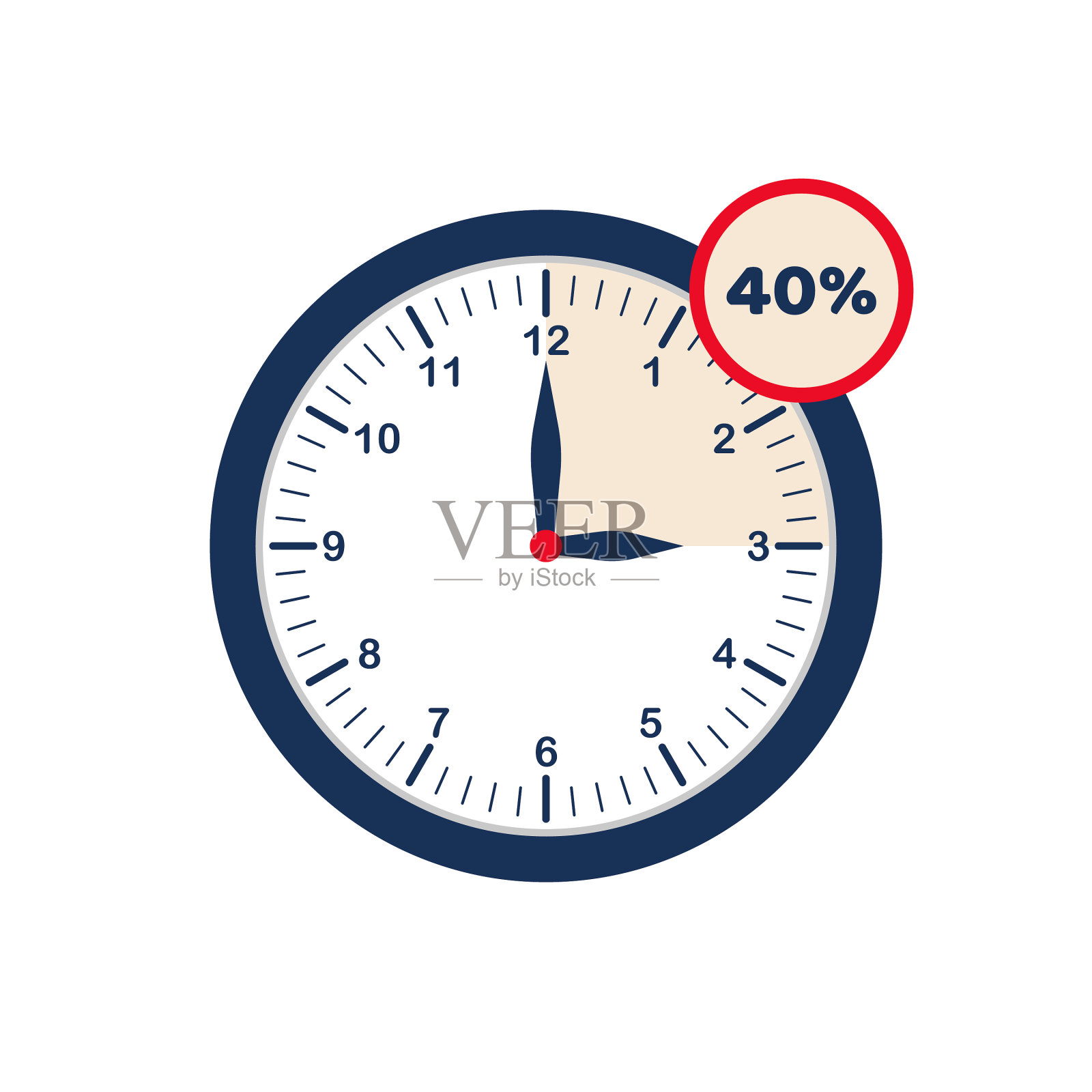 时钟显示折扣时间有限的时间优惠设计元素图片