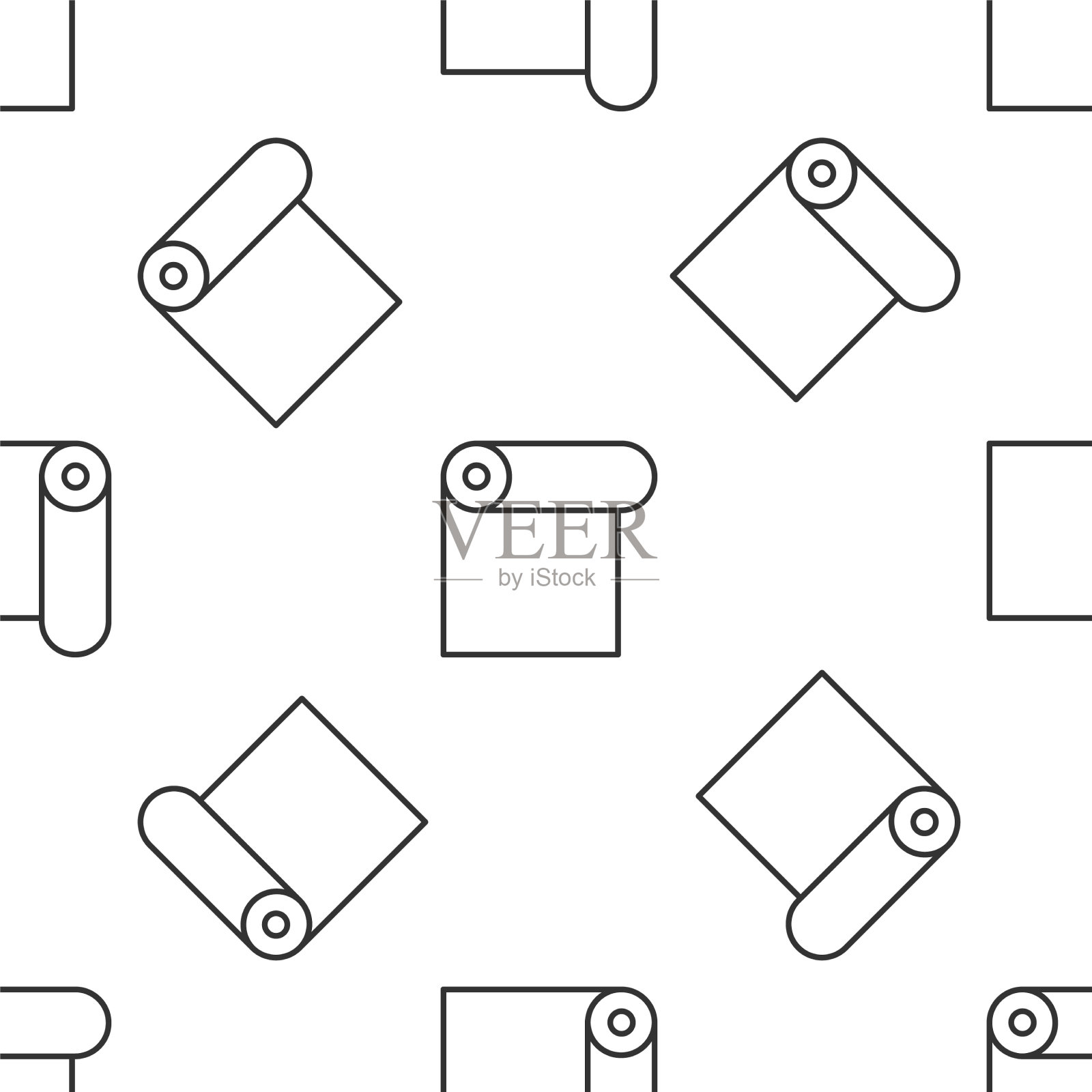 灰线卷纸图标隔离无缝插画图片素材