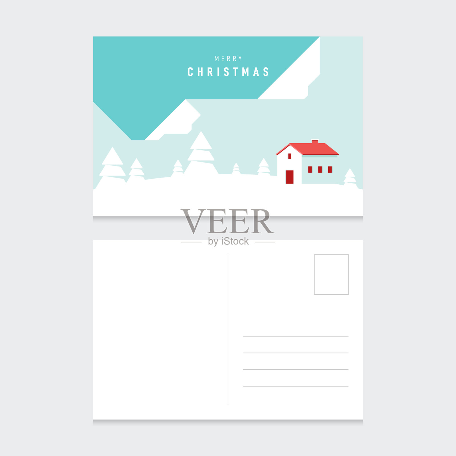 圣诞快乐,新年快乐明信片插画图片素材