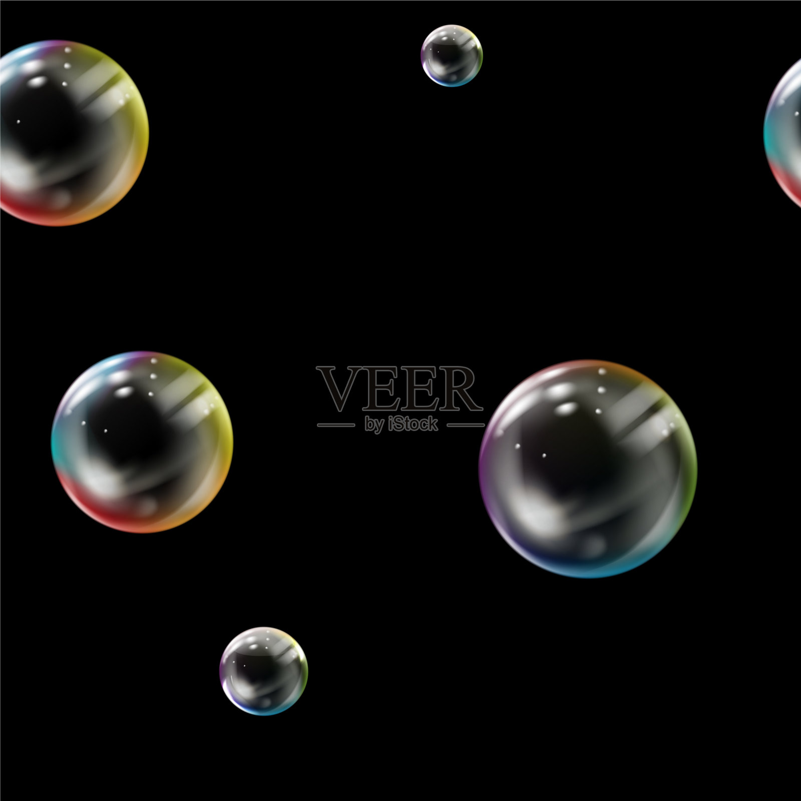 无缝图案与彩色气泡插画图片素材