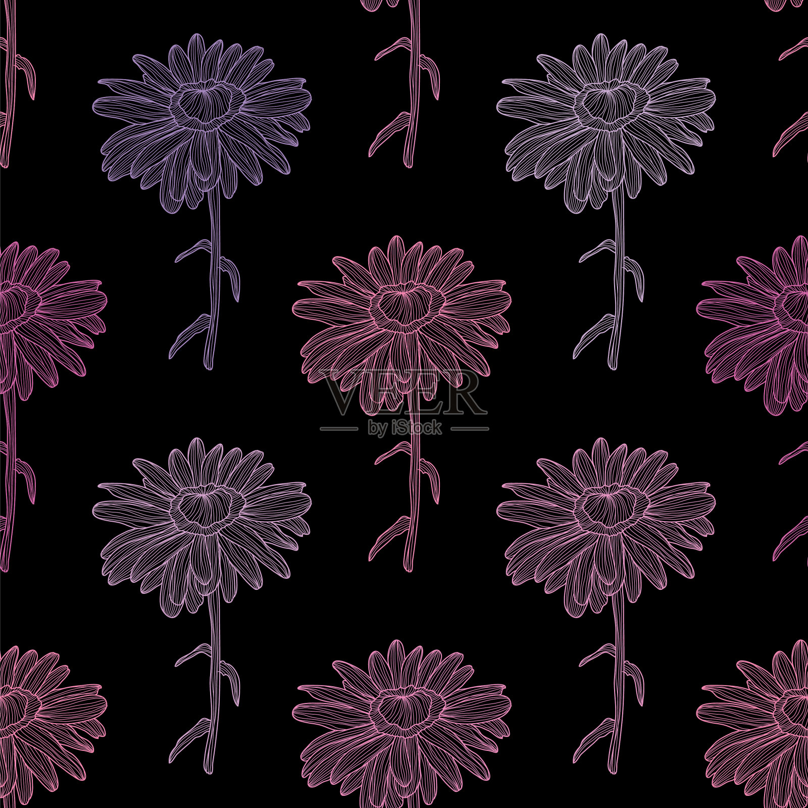 花卉无缝模式插画图片素材