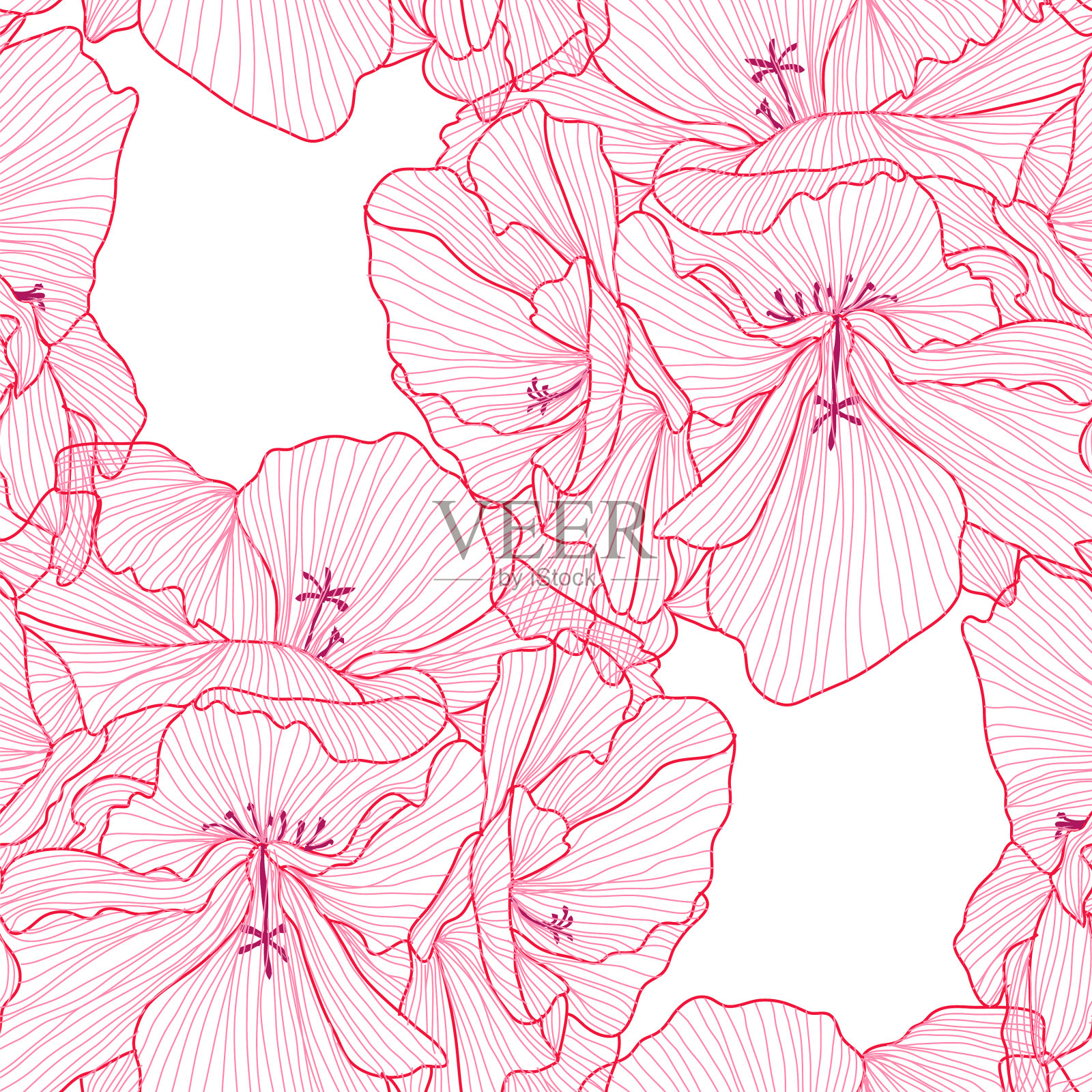 花卉无缝模式插画图片素材