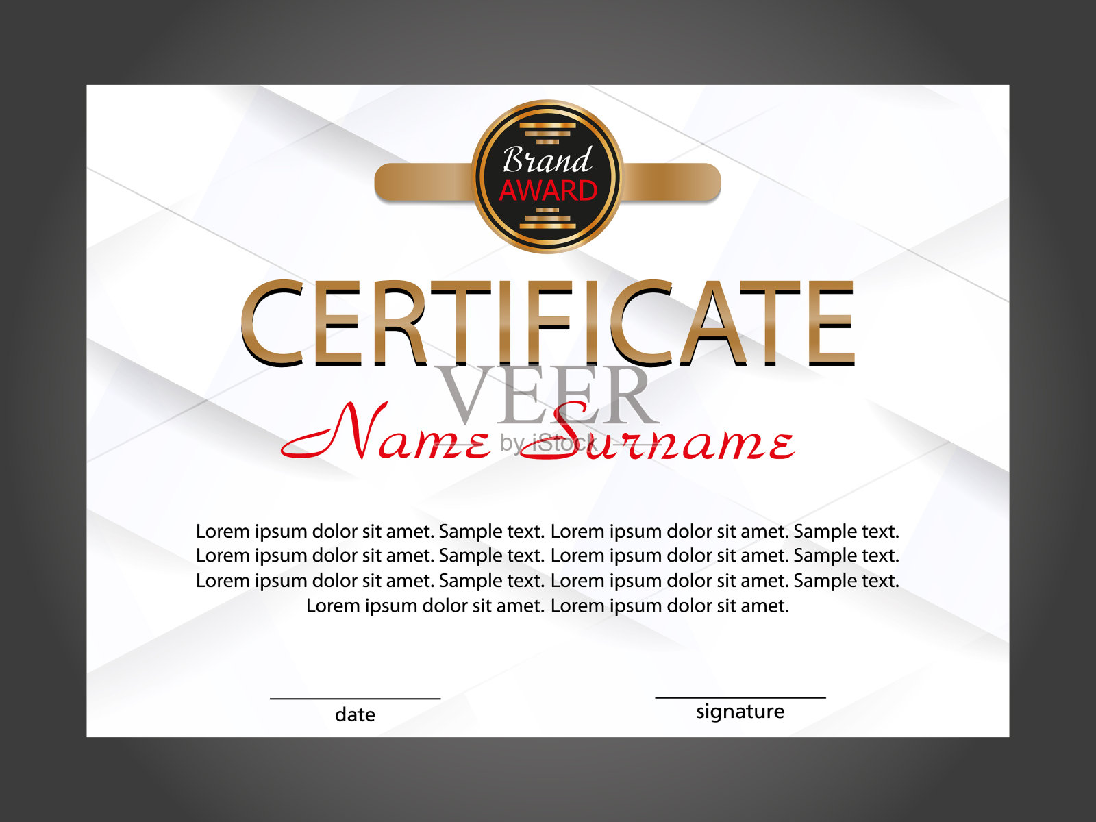 水平证书或文凭模板设计模板素材