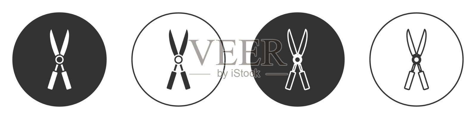 黑色园艺手工修剪剪刀图标素材