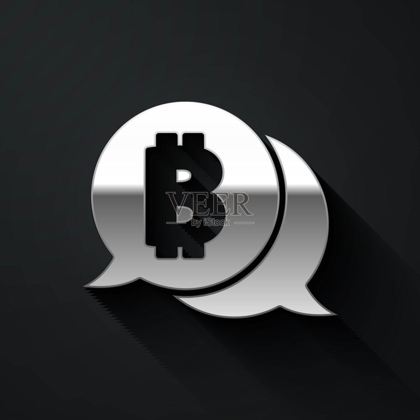 银加密货币币比特币图标孤立插画图片素材