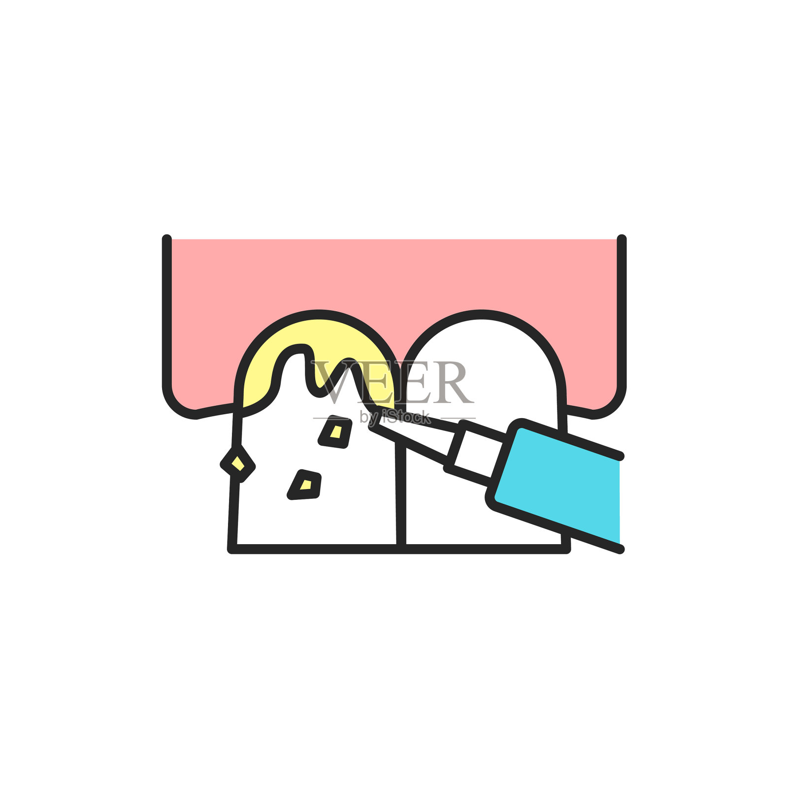 专业牙齿清洁色线图标图标素材