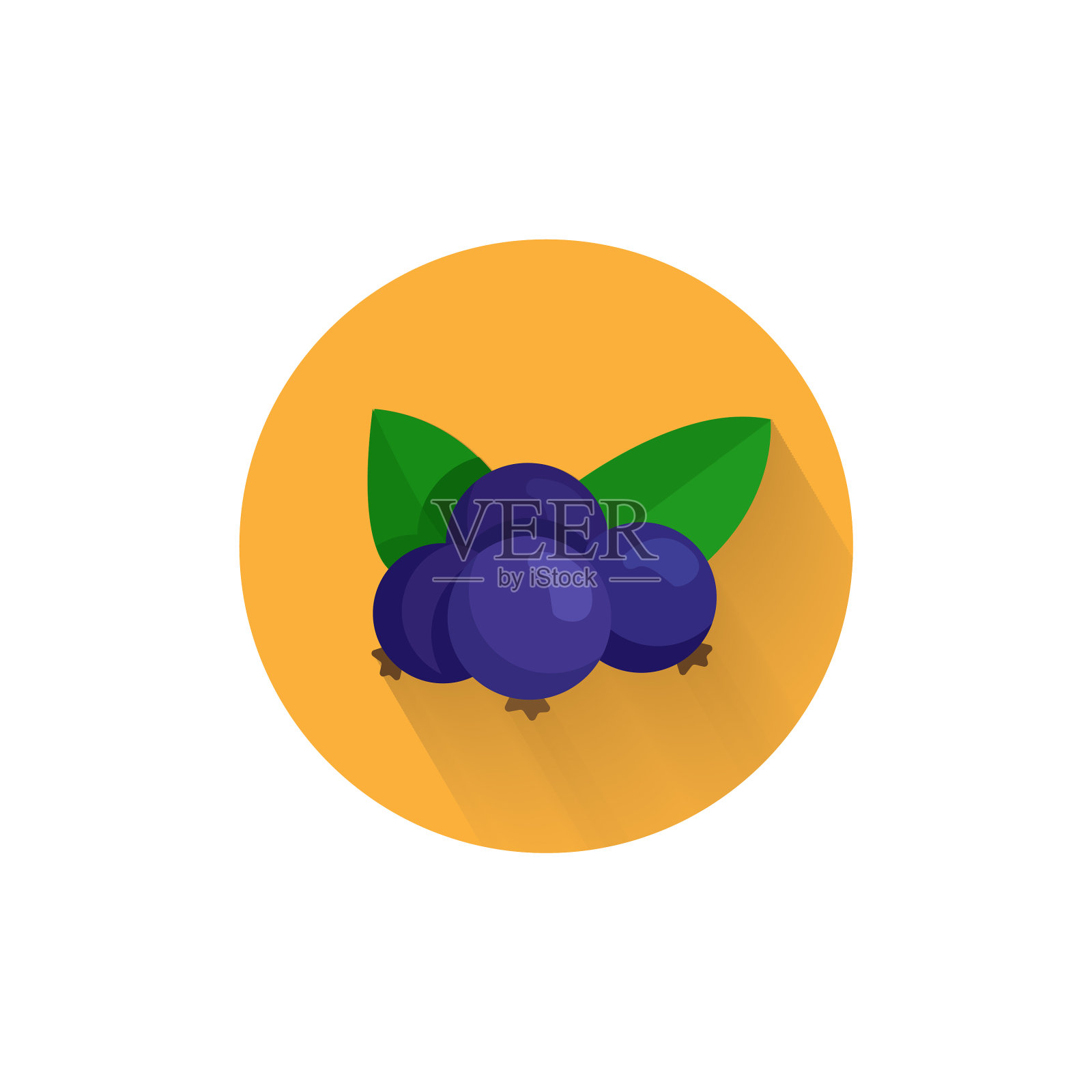 黑加仑彩色扁平图标与长影子设计元素图片