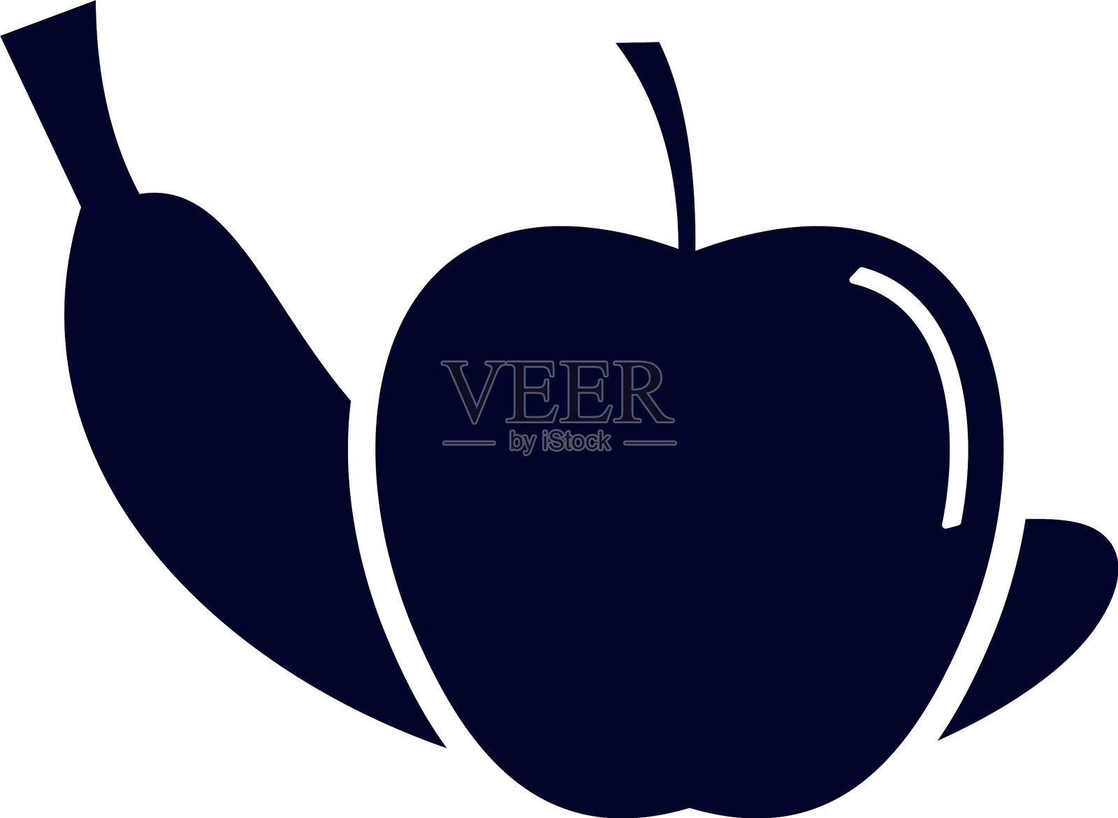 苹果与香蕉水果为健身的图标概念设计元素图片