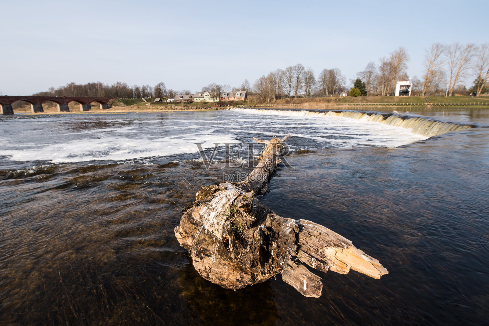 Venta瀑布,欧洲最宽的有树干的瀑布。Kuldiga、拉脱维亚照片摄影图片