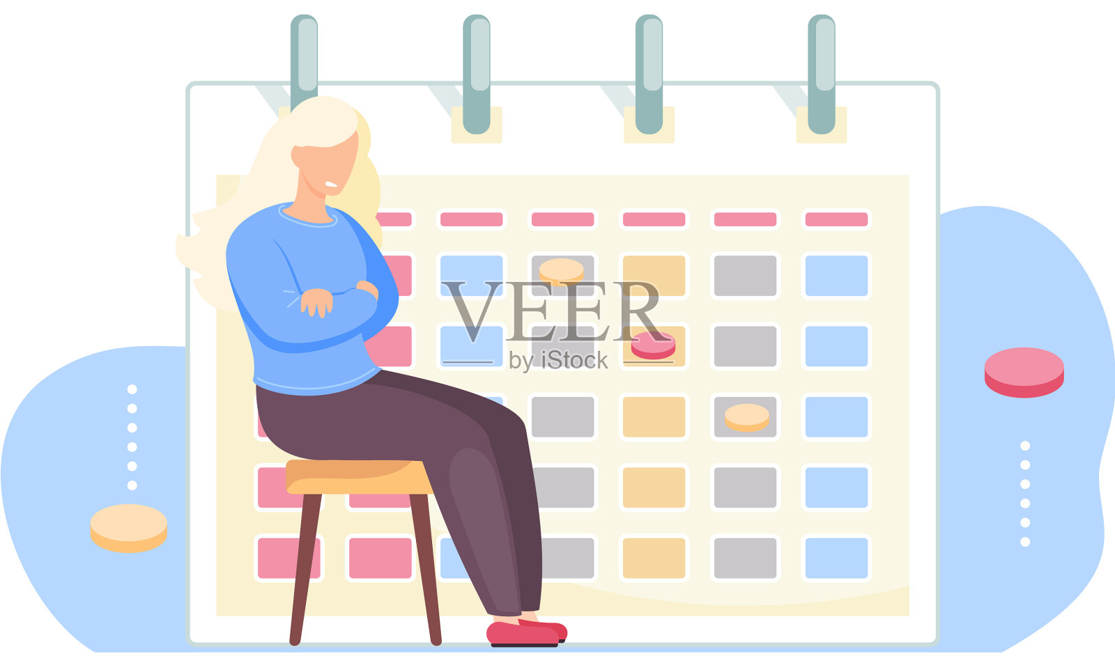 被冒犯的女孩坐在椅子上女人很生气设计元素图片